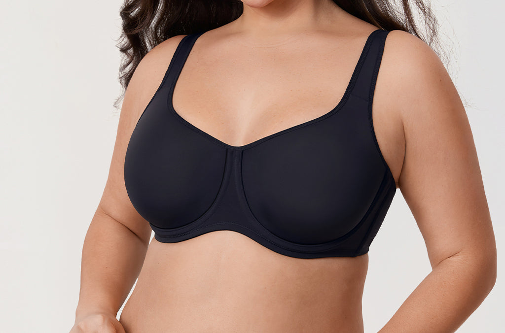 Women's Confishape® Supportive Full Coverage Bra - Underwire & Unlined Black