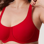 Women's Confishape® Supportive Full Coverage Bra - Underwire & Unlined Lipstick Red