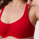 Women's Confishape® Supportive Full Coverage Bra - Underwire & Unlined Lipstick Red