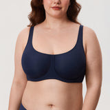 Women's Confishape® Supportive Full Coverage Bra - Underwire & Unlined Deep Ocean Blue