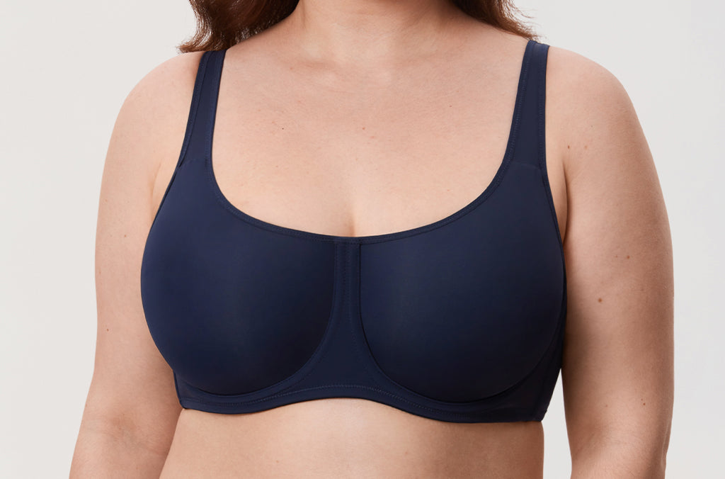 Women's Confishape® Supportive Full Coverage Bra - Underwire & Unlined Deep Ocean Blue