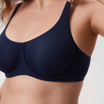 Women's Confishape® Supportive Full Coverage Bra - Underwire & Unlined Deep Ocean Blue