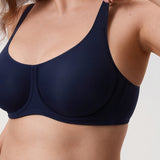 Women's Confishape® Supportive Full Coverage Bra - Underwire & Unlined Deep Ocean Blue