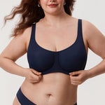 Women's Confishape® Supportive Full Coverage Bra - Underwire & Unlined Deep Ocean Blue