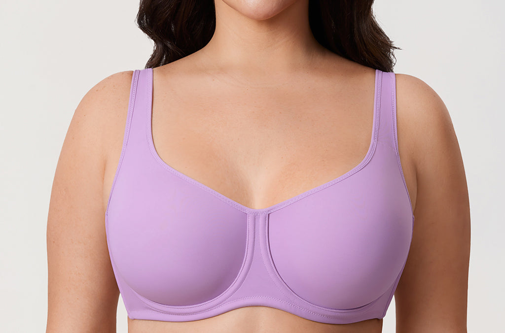 Women's Confishape® Supportive Full Coverage Bra - Underwire & Unlined Glaze Purple