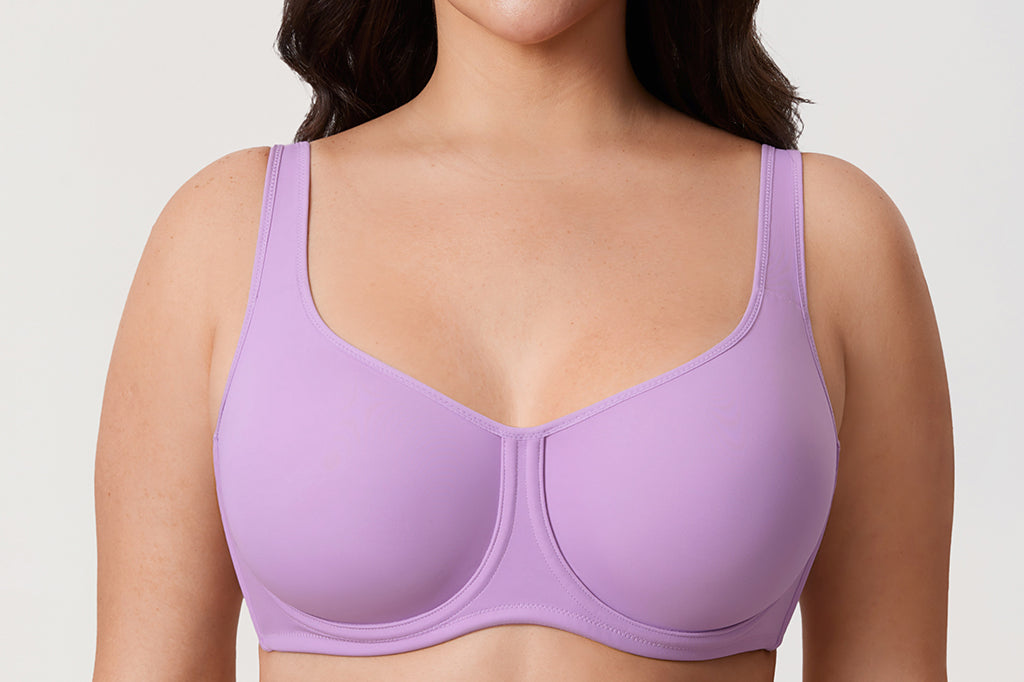Women's Confishape® Supportive Full Coverage Bra - Underwire & Unlined Glaze Purple