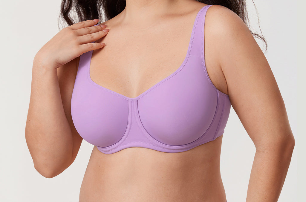 Women's Confishape® Supportive Full Coverage Bra - Underwire & Unlined Glaze Purple