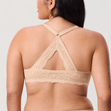 Women's Vintage Lace Racerback Bra Lipstick Red