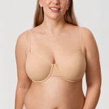 Women's Everyday Underwire Balconette Bra Brown Purple