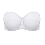 Women's Mesh Unlined Strapless Bra Brown Purple