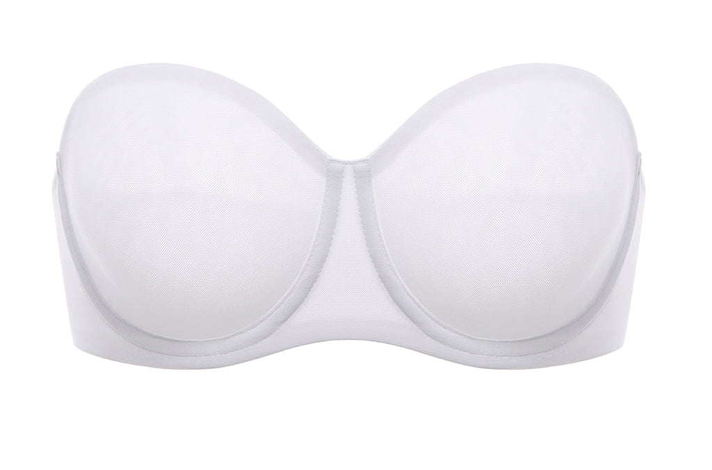 Women's Mesh Unlined Strapless Bra Brown Purple